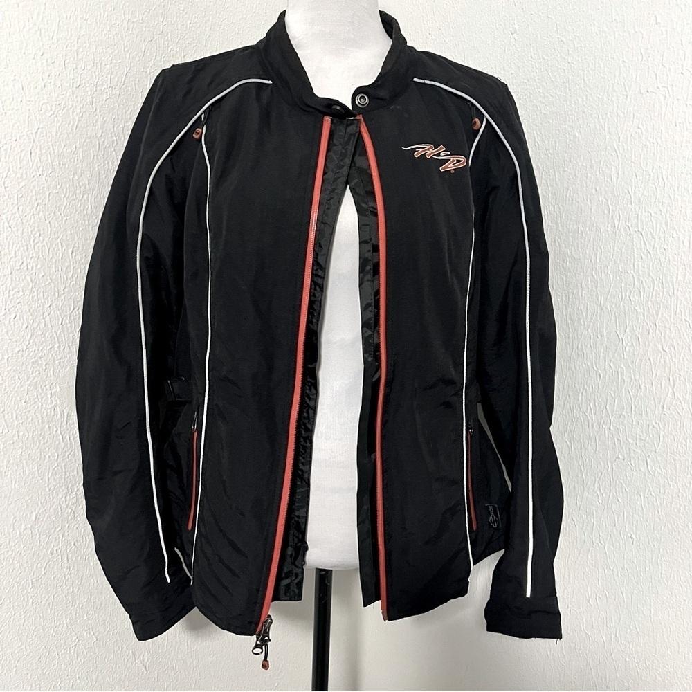 Harley Davidson RCS FUNCTIONAL Shell Jacket Women's Size Large Black Reflective - Picture 2 of 14
